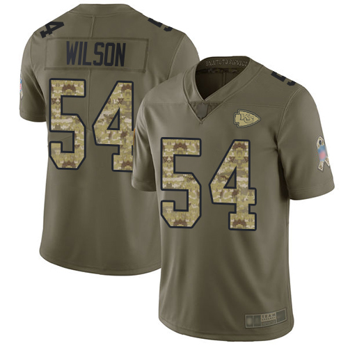 Men Kansas City Chiefs #54 Wilson Damien Limited Olive Camo 2017 Salute to Service Nike NFL Jersey->kansas city chiefs->NFL Jersey